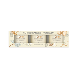 Bild von SOFT WOOL & AMBER SIGNATURE 3 PACK FILLED VOTIVE