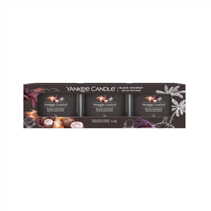 Picture of BLACK COCONUT SIGNATURE 3 PACK FILLED VOTIVE