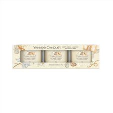 Picture of SOFT WOOL & AMBER SIGNATURE 3 PACK FILLED VOTIVE